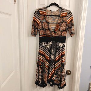 Paisley And Stripes Dress